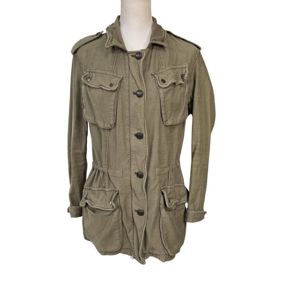 Free People Not Your Brother's Surplus Utility Jacket Olive Green Size Small